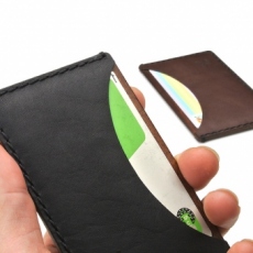 for card case 07 木と革のカード入れ