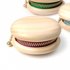 macaron  mou  case  木と革の小物入れ(もみの木)
