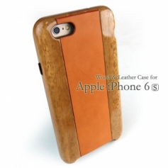 別注:iPhone 6/6s 専用木と革のケース