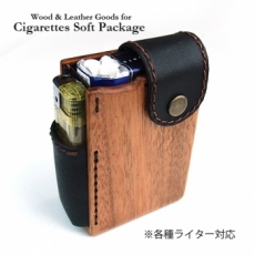 木製タバコケース　ソフト用100円ライター対応