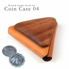 Coin Case 04 木と革のコインケース