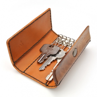 木と革のキーケース key case04E | 木製雑貨「LIFE」