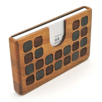 木と革の名刺入れ card case05「LIFE」