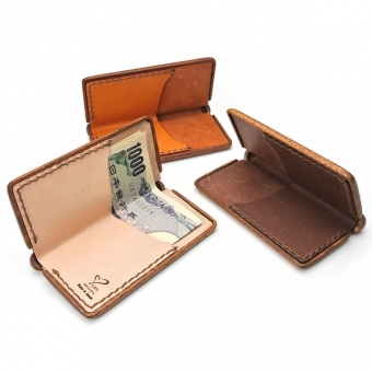 高級木材マホガニーとサドルレザーのお札入れbillfold「LIFE」