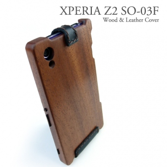 XPERIA　Z2　専用　木と革のデザインケース