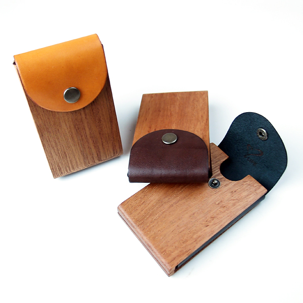 木と革の名刺入れ card case 02 | 木製雑貨「LIFE」