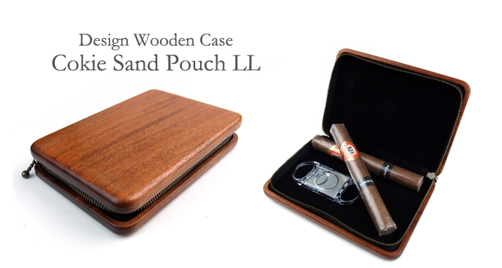 Cokie Sand Pouch 木とチャックのポーチ　LL サイズ　トップ