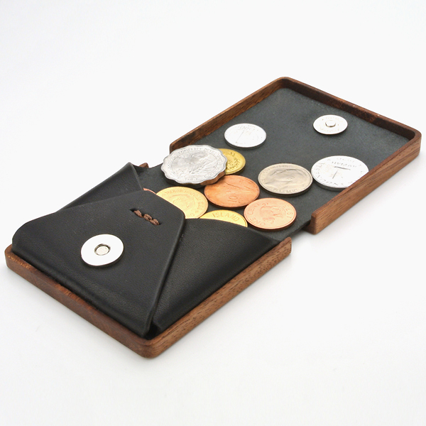 木と革のコインケース coin case01 | 木製雑貨「LIFE」