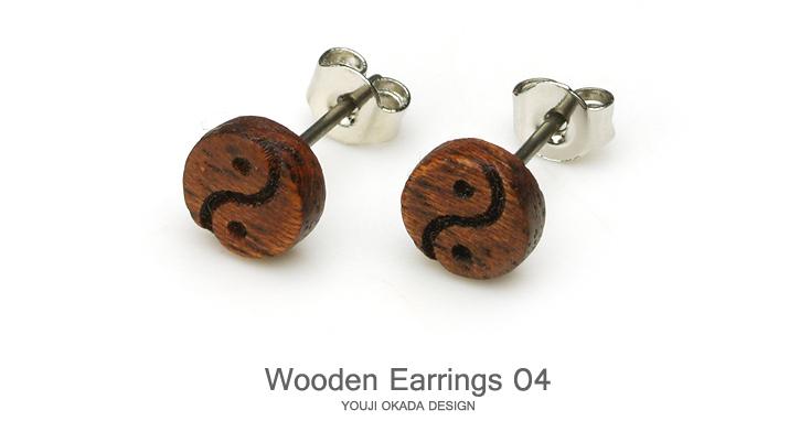 Design Earrings04 木製ピアス04トップ