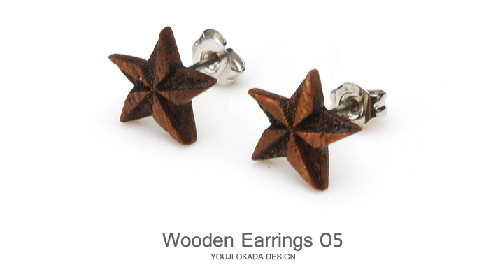 Design Earrings05 木製ピアス05トップ