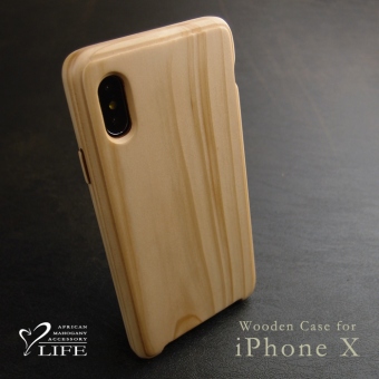 iPhone X 専用木製ケース(もみの木)