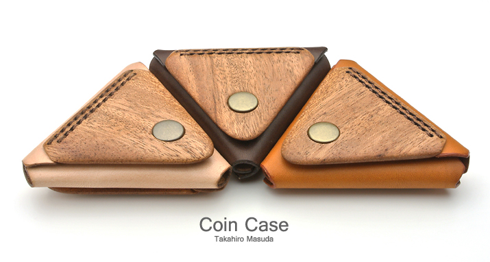 木と革のコインケース coin case02トップ