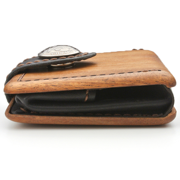 木と革のコインケース coin case | 木製雑貨「LIFE」
