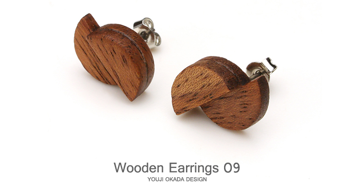 Design Earrings09 木製ピアス09トップ